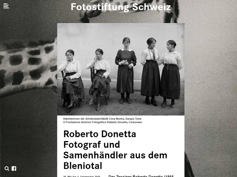 Schweizerische Fotostiftung Homepagebild