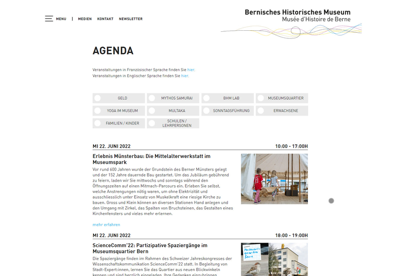 Bernisches Historisches Museum Websitebild