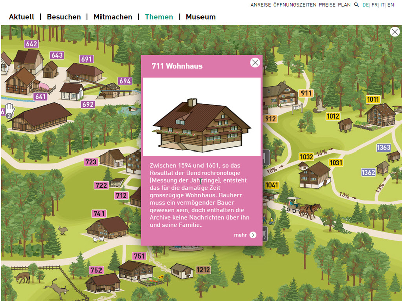 Schweizer Freilichtmuseum Ballenberg, Beispielbild der Website