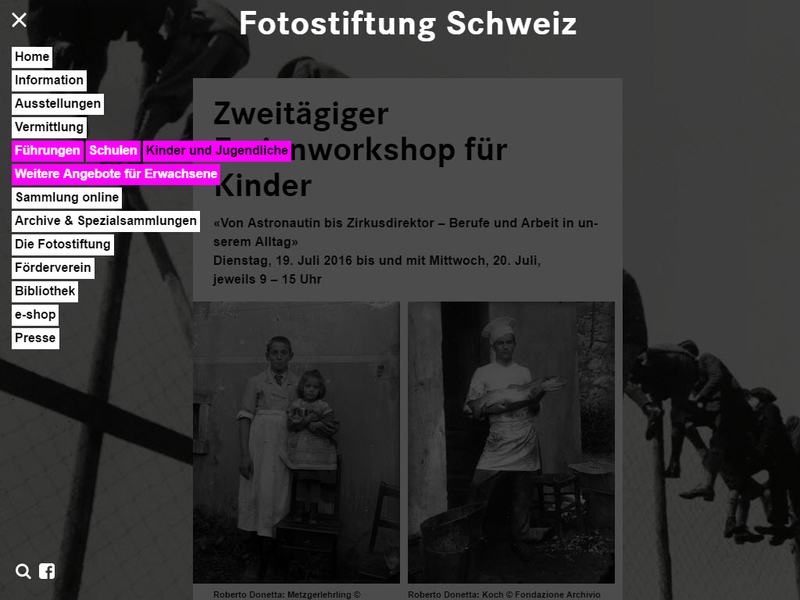 Schweizerische Fotostiftung Websitebild