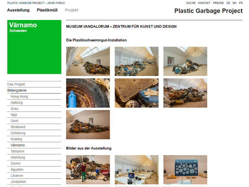 Plastic Garbage Project Websitebild