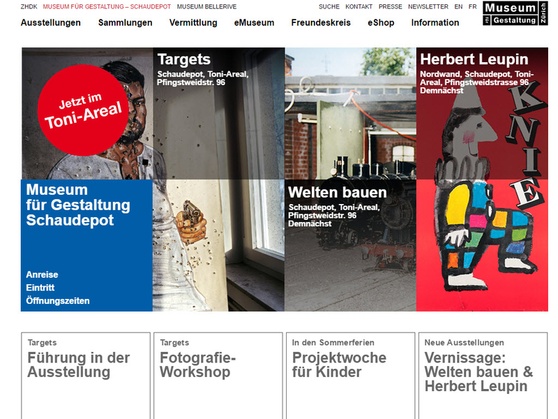 Museum für Gestaltung Homepagebild