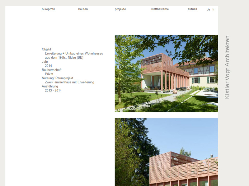 Kistler Vogt Architekten Websitebild