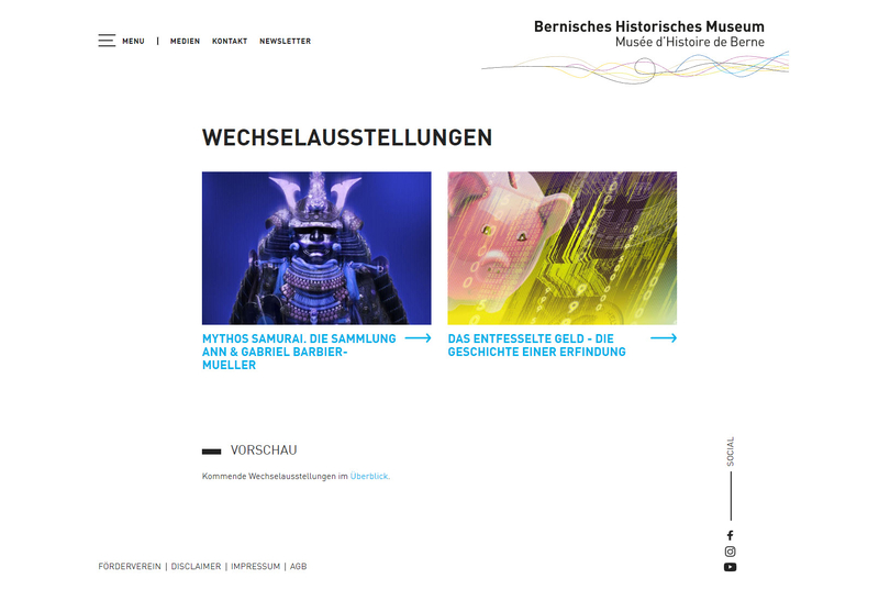 Bernisches Historisches Museum Websitebild