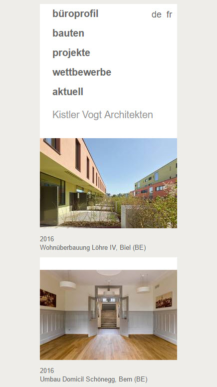 Kistler Vogt Architekten Websitebild