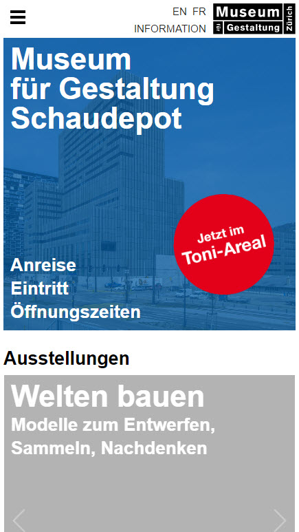 Museum für Gestaltung Websitebild